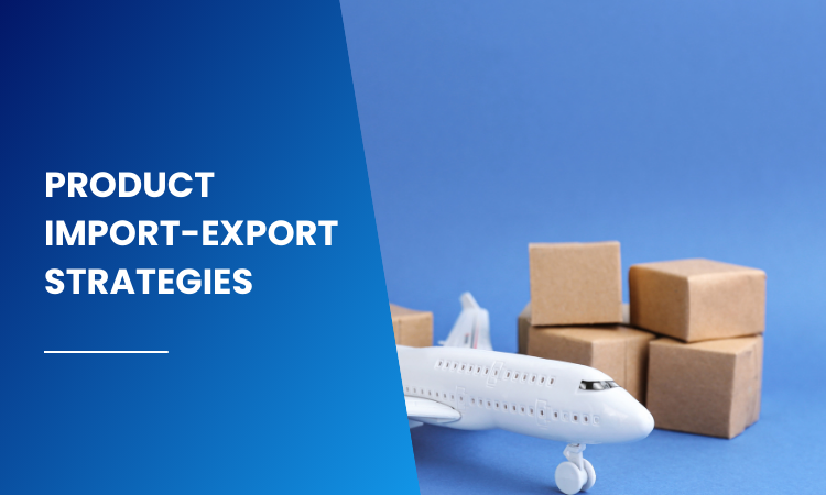 Image of a plane and carton boxes containing freight for import and export